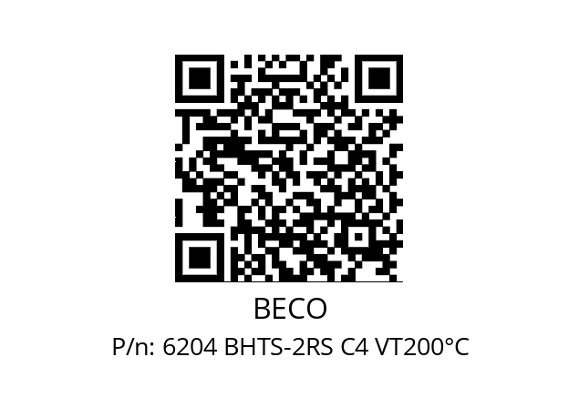   BECO 6204 BHTS-2RS C4 VT200°C