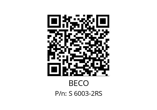   BECO S 6003-2RS