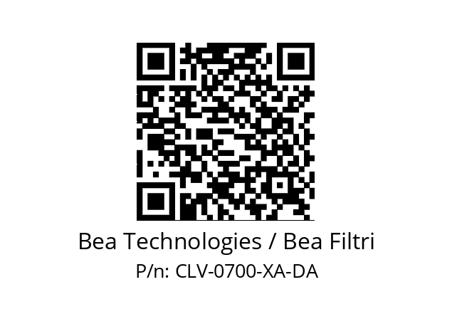   Bea Technologies / Bea Filtri CLV-0700-XA-DA