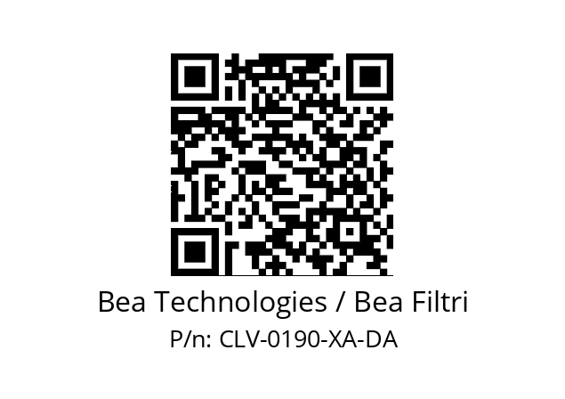   Bea Technologies / Bea Filtri CLV-0190-XA-DA