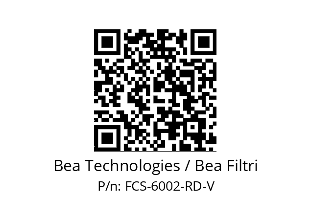   Bea Technologies / Bea Filtri FCS-6002-RD-V