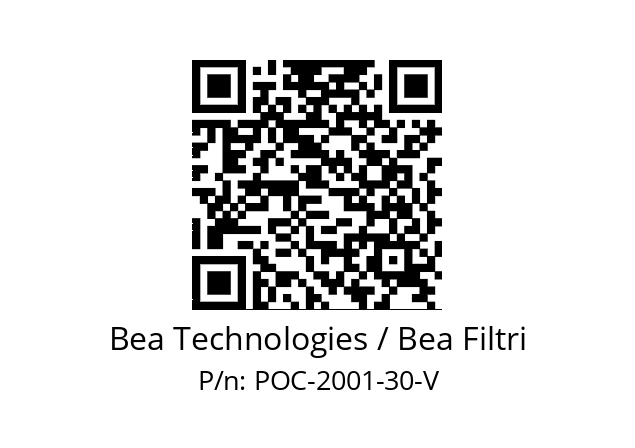   Bea Technologies / Bea Filtri POC-2001-30-V