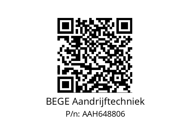   BEGE Aandrijftechniek AAH648806