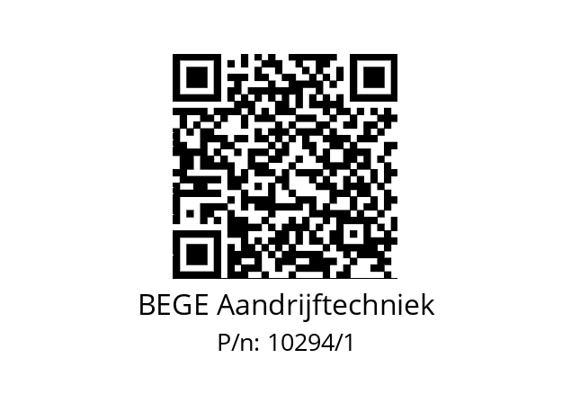   BEGE Aandrijftechniek 10294/1