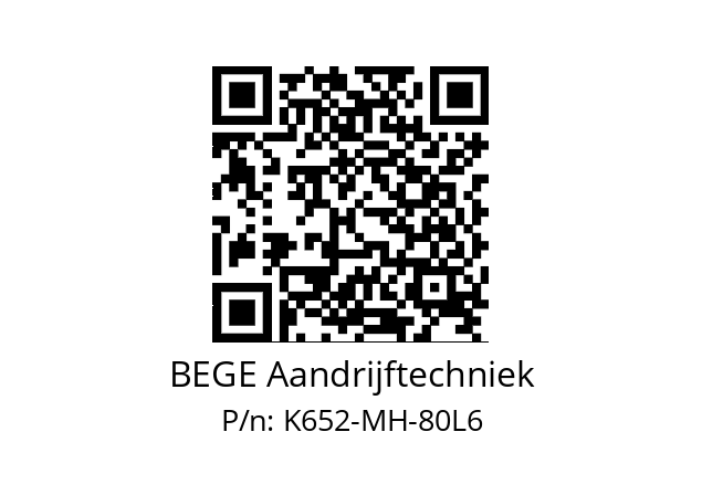   BEGE Aandrijftechniek K652-MH-80L6