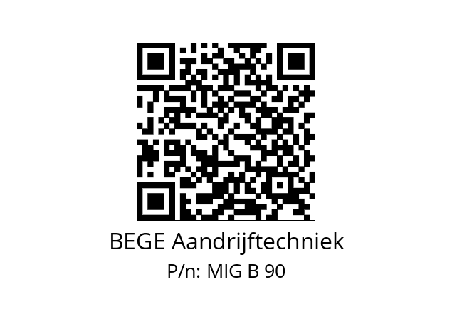   BEGE Aandrijftechniek MIG B 90