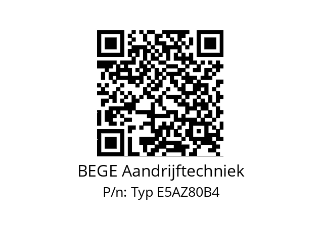   BEGE Aandrijftechniek Typ E5AZ80B4