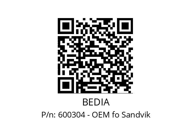   BEDIA 600304 - OEM fo Sandvik