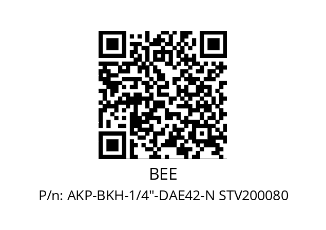   BEE AKP-BKH-1/4"-DAE42-N STV200080