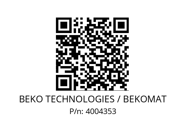  S050WWB BEKO TECHNOLOGIES / BEKOMAT 4004353