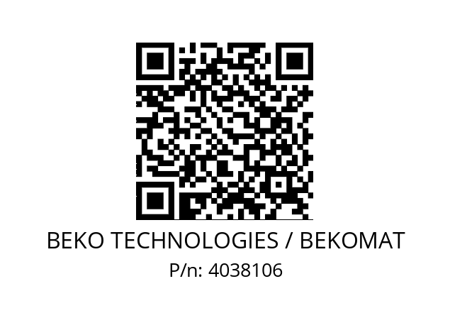  07FX BEKO TECHNOLOGIES / BEKOMAT 4038106