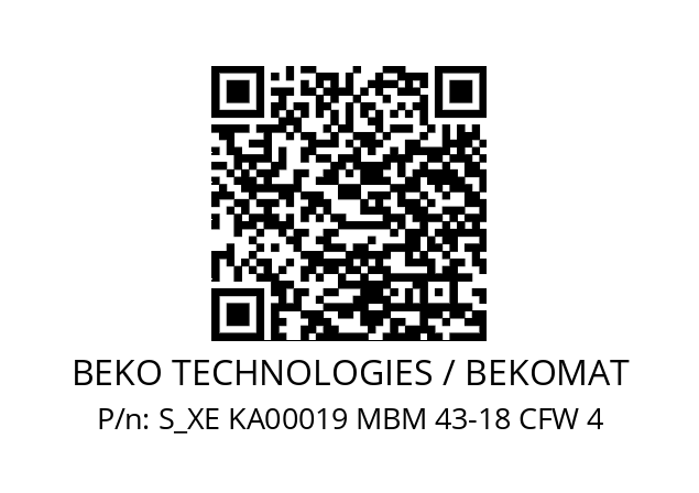   BEKO TECHNOLOGIES / BEKOMAT S_XE KA00019 MBM 43-18 CFW 4