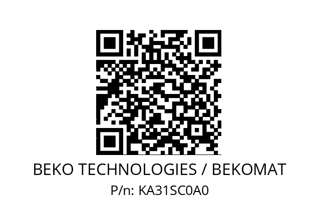   BEKO TECHNOLOGIES / BEKOMAT KA31SC0A0