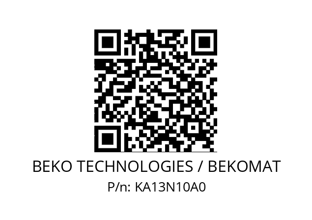   BEKO TECHNOLOGIES / BEKOMAT KA13N10A0