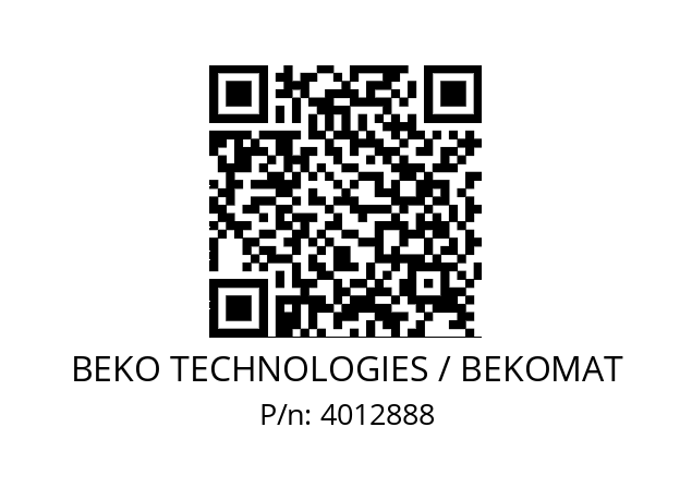   BEKO TECHNOLOGIES / BEKOMAT 4012888