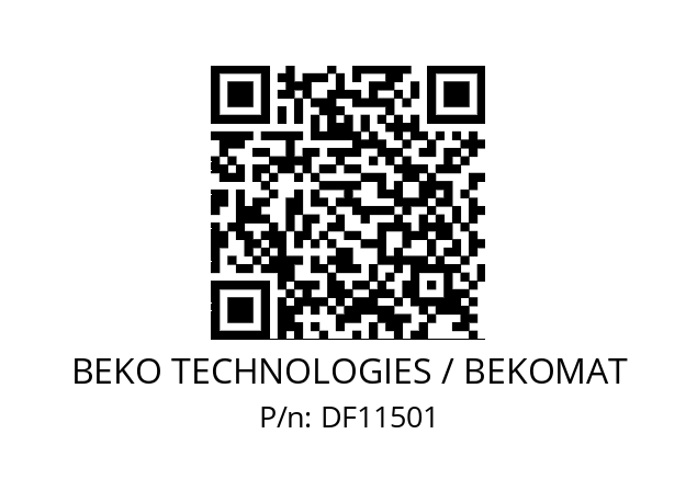   BEKO TECHNOLOGIES / BEKOMAT DF11501