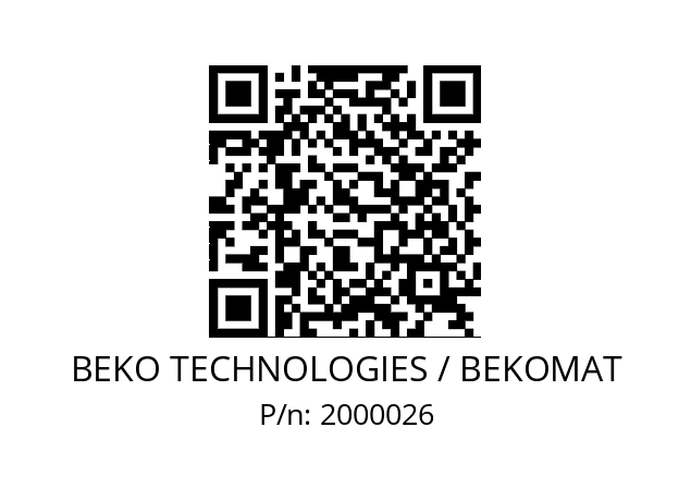   BEKO TECHNOLOGIES / BEKOMAT 2000026