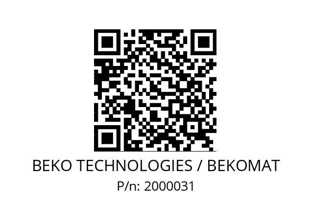   BEKO TECHNOLOGIES / BEKOMAT 2000031