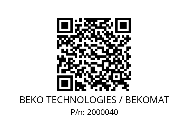   BEKO TECHNOLOGIES / BEKOMAT 2000040