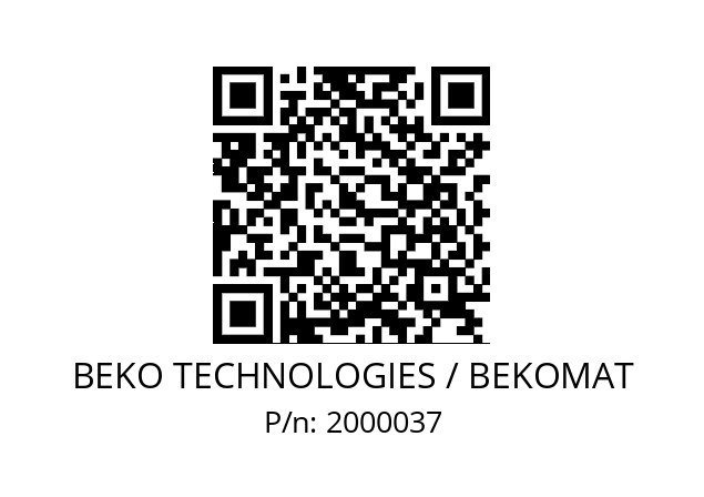   BEKO TECHNOLOGIES / BEKOMAT 2000037