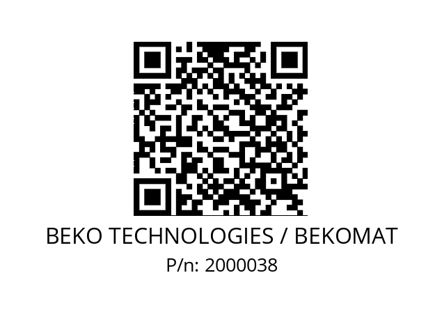   BEKO TECHNOLOGIES / BEKOMAT 2000038