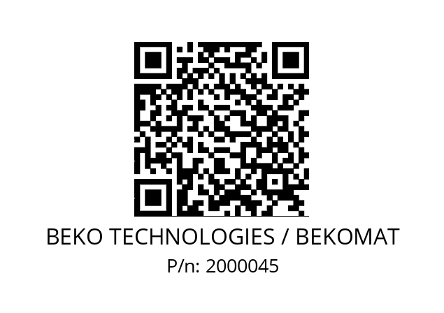   BEKO TECHNOLOGIES / BEKOMAT 2000045