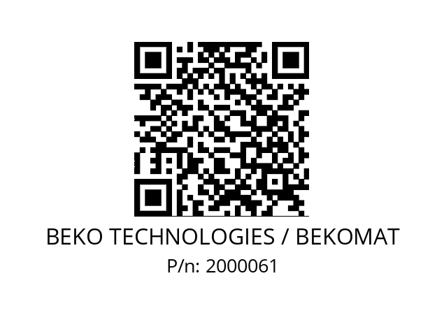   BEKO TECHNOLOGIES / BEKOMAT 2000061