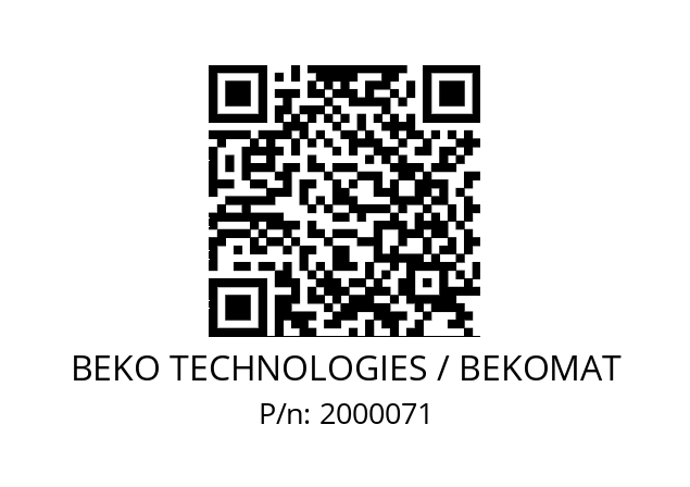   BEKO TECHNOLOGIES / BEKOMAT 2000071