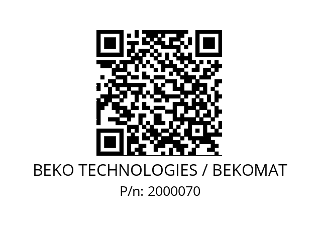   BEKO TECHNOLOGIES / BEKOMAT 2000070