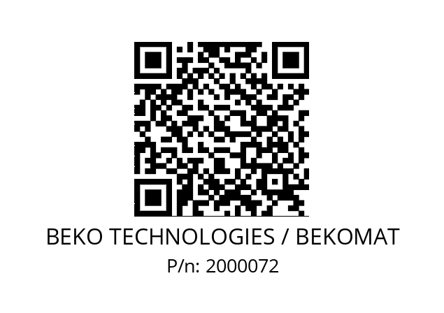   BEKO TECHNOLOGIES / BEKOMAT 2000072