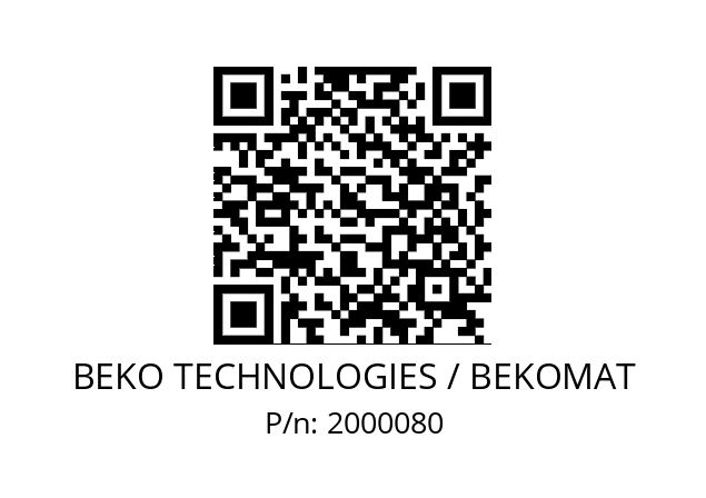   BEKO TECHNOLOGIES / BEKOMAT 2000080