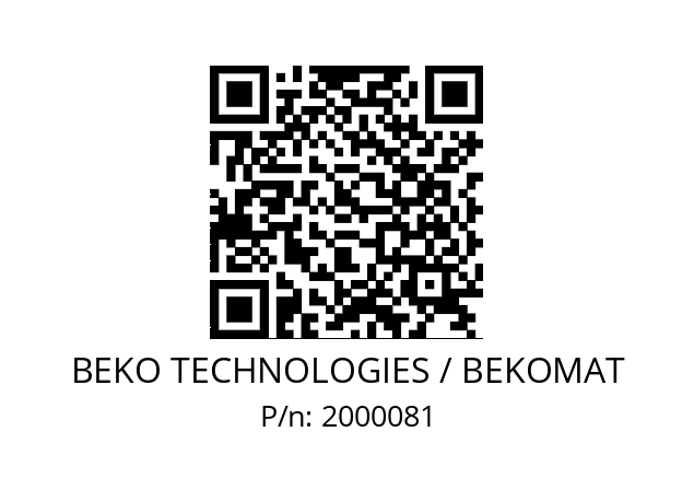   BEKO TECHNOLOGIES / BEKOMAT 2000081