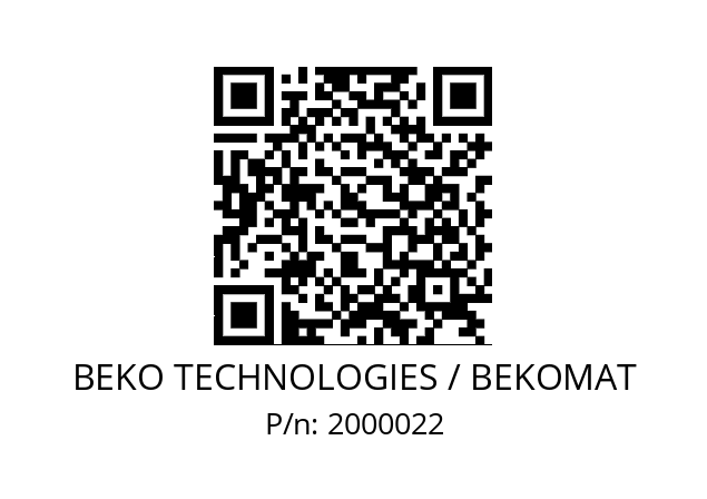   BEKO TECHNOLOGIES / BEKOMAT 2000022