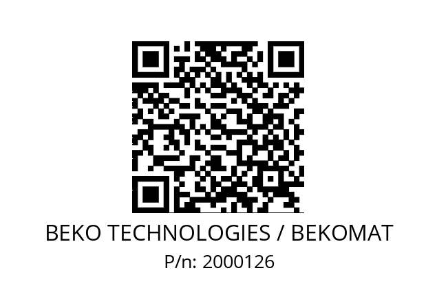   BEKO TECHNOLOGIES / BEKOMAT 2000126