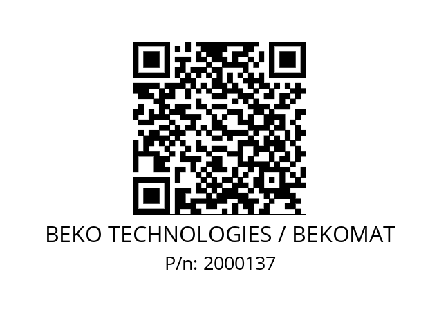   BEKO TECHNOLOGIES / BEKOMAT 2000137