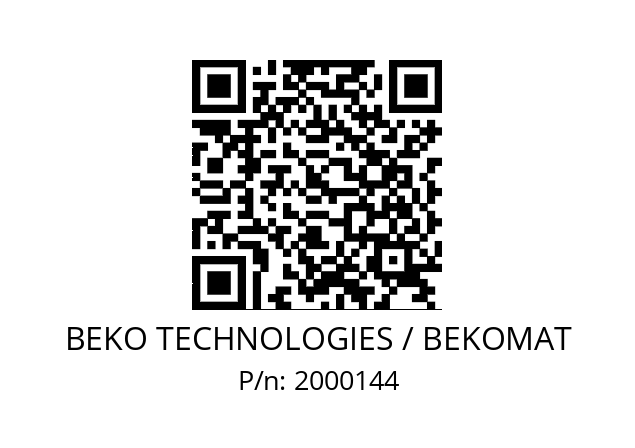   BEKO TECHNOLOGIES / BEKOMAT 2000144