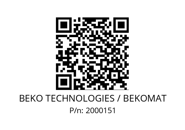   BEKO TECHNOLOGIES / BEKOMAT 2000151