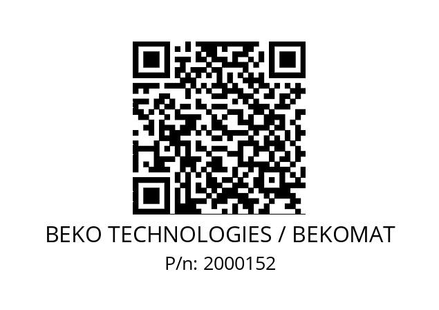   BEKO TECHNOLOGIES / BEKOMAT 2000152