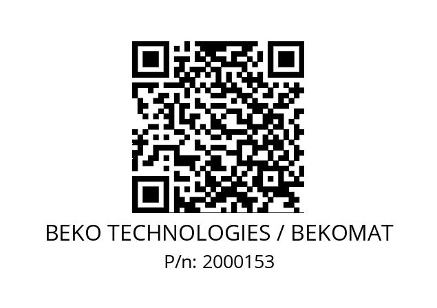   BEKO TECHNOLOGIES / BEKOMAT 2000153