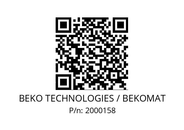   BEKO TECHNOLOGIES / BEKOMAT 2000158