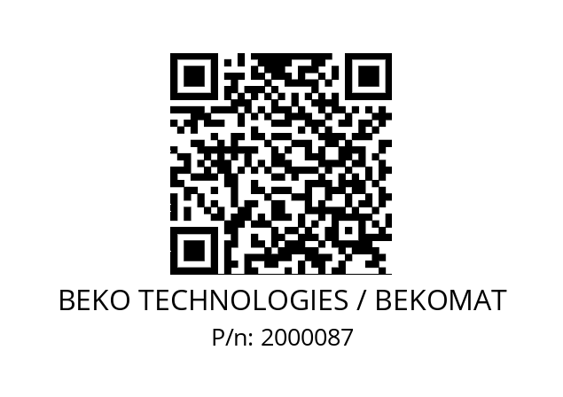   BEKO TECHNOLOGIES / BEKOMAT 2000087