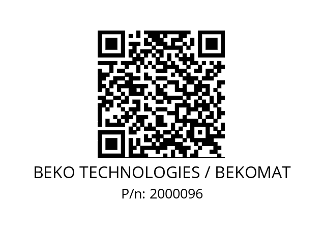   BEKO TECHNOLOGIES / BEKOMAT 2000096