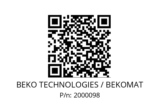   BEKO TECHNOLOGIES / BEKOMAT 2000098