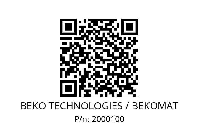   BEKO TECHNOLOGIES / BEKOMAT 2000100