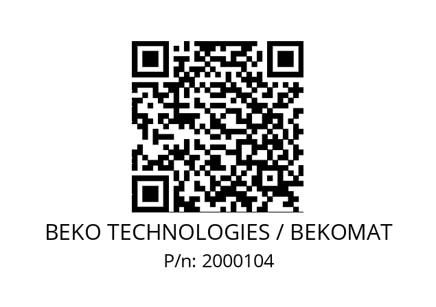   BEKO TECHNOLOGIES / BEKOMAT 2000104