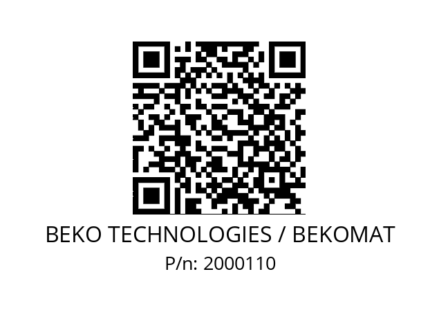   BEKO TECHNOLOGIES / BEKOMAT 2000110