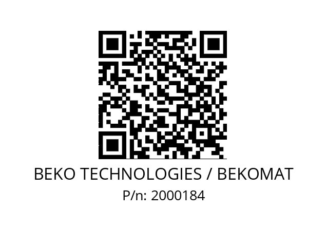   BEKO TECHNOLOGIES / BEKOMAT 2000184