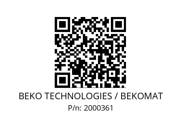   BEKO TECHNOLOGIES / BEKOMAT 2000361