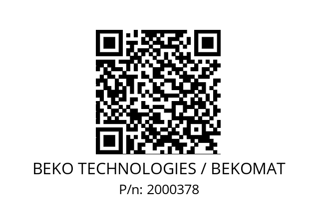   BEKO TECHNOLOGIES / BEKOMAT 2000378