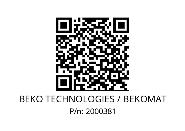   BEKO TECHNOLOGIES / BEKOMAT 2000381